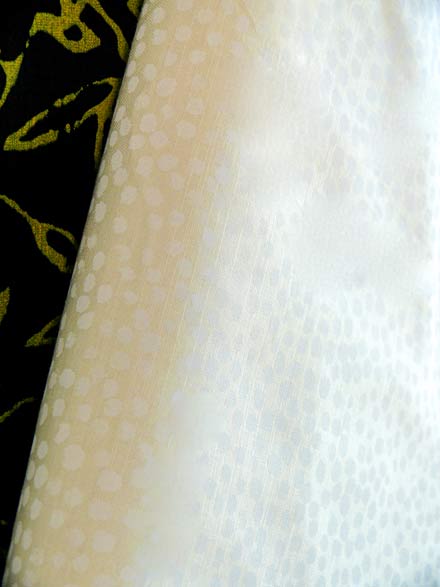 White Wax Spot - Printed on Cream Shot Cotton