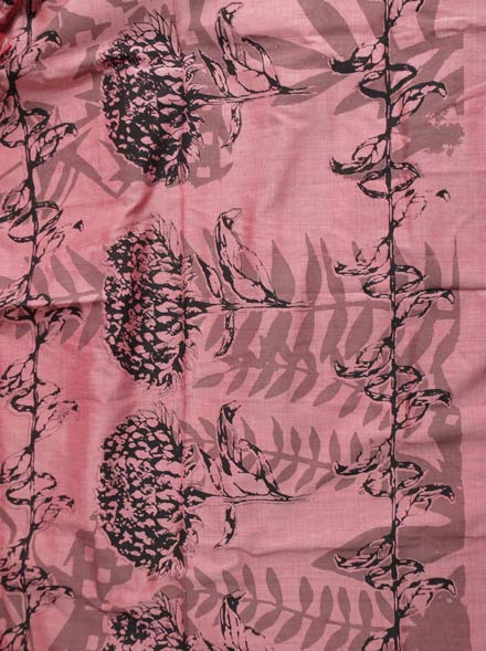 Black Waratah Print on Shot Cotton